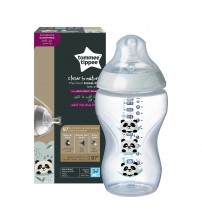 Biberon Tommee Tippee Closer to Nature, 340 ml, PP, Ursuleti Panda, 3 luni +, 1 buc